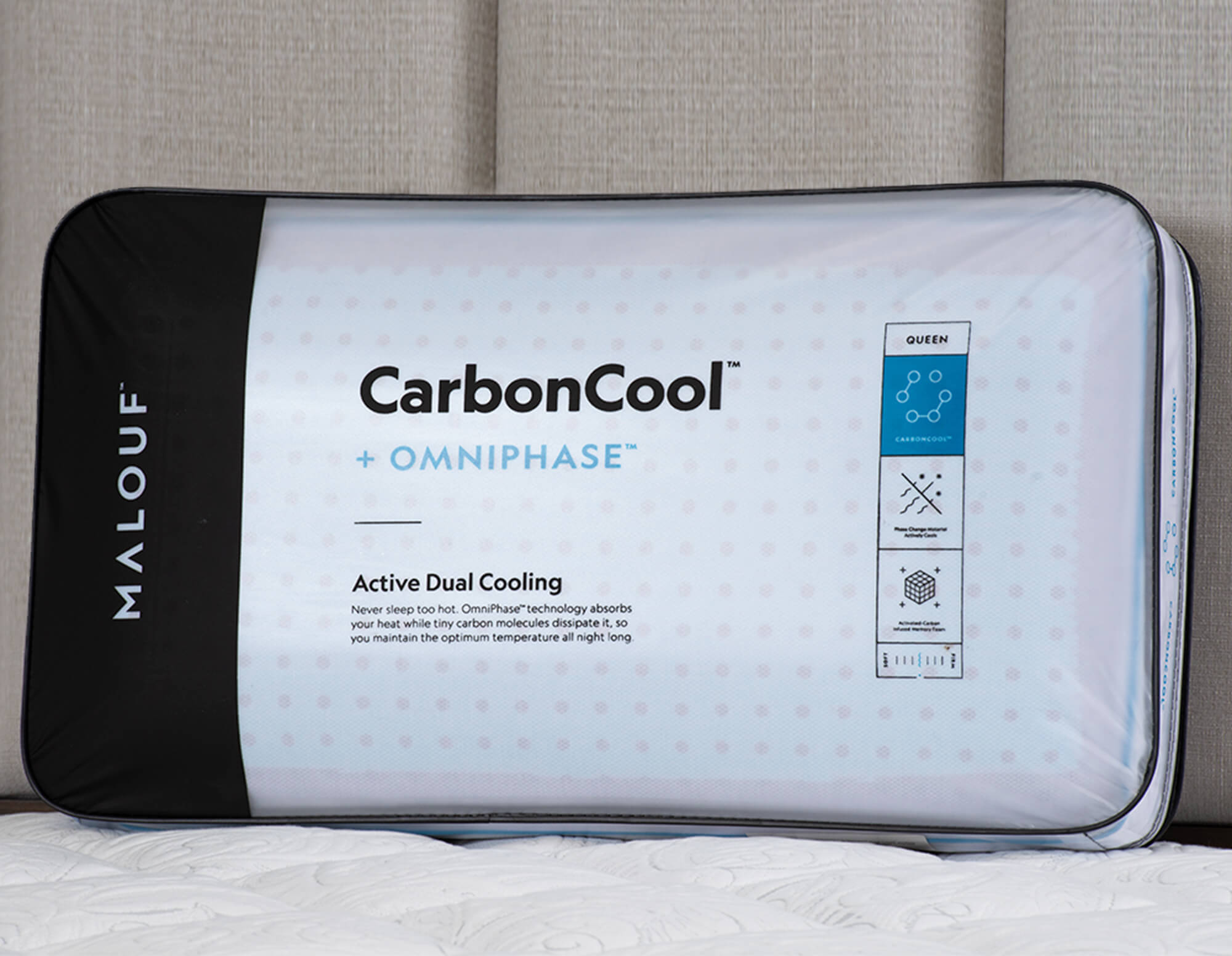 Carbon Cool Pillow Hawn Bedding